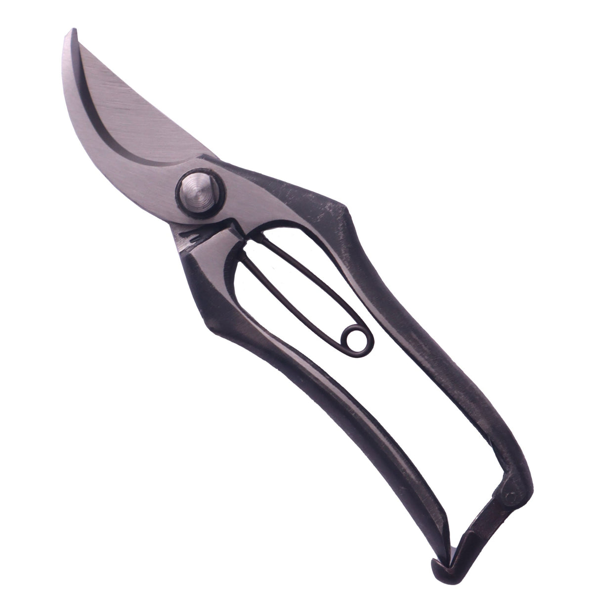 Tobisho Aogami Steel Pruning Shears (PS-07) – studio shot, closed, reverse side