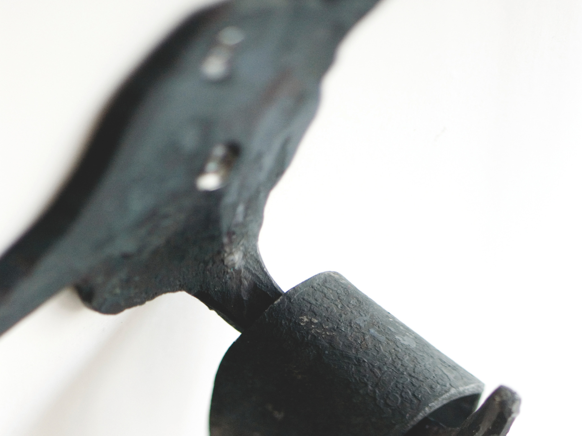 Ferro & Fuoco Wall-Mount Bar by Conmoto – detail of the forged hook