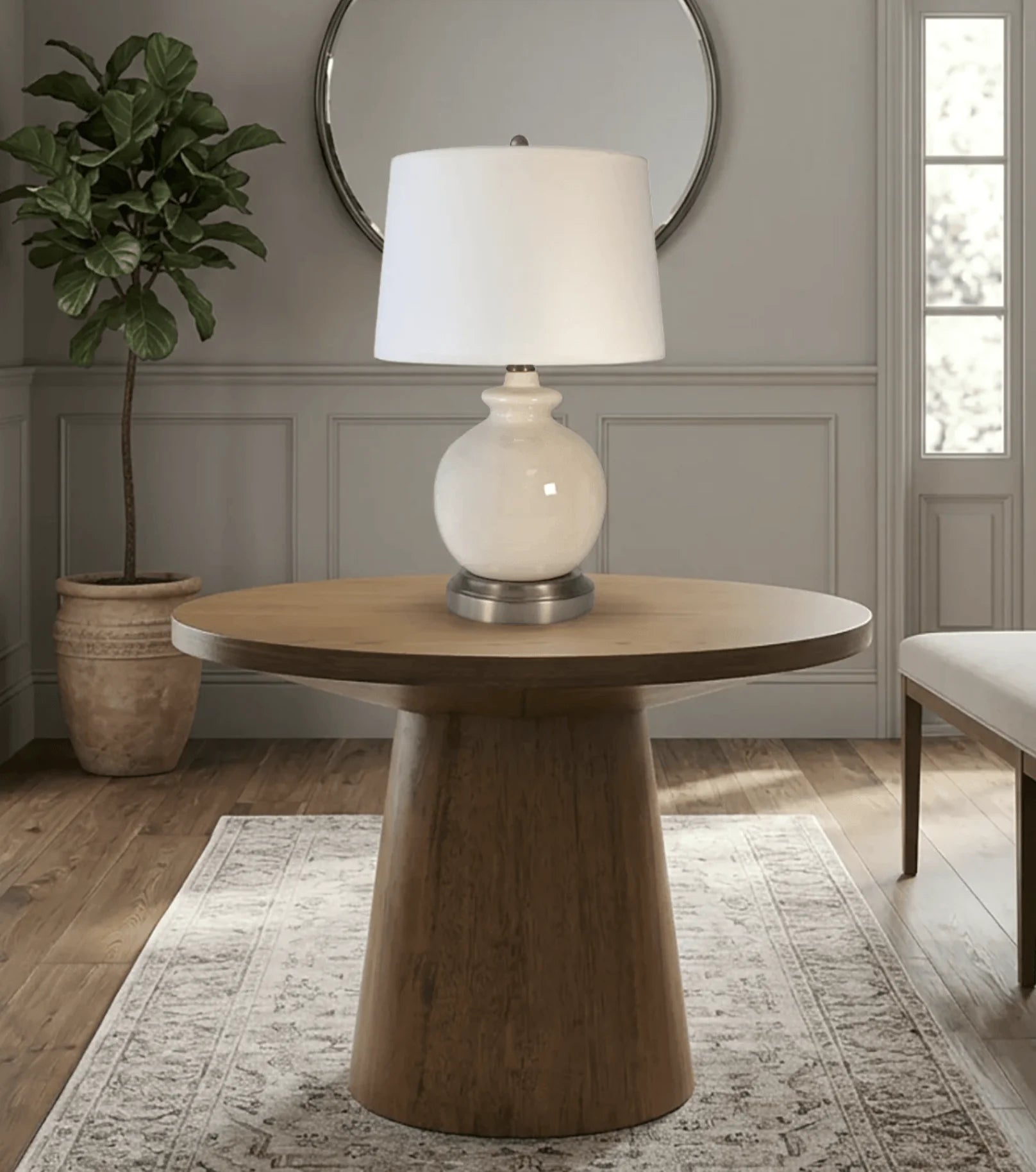 Abbeygale rechargeable lamp with classic ivory crackle finish