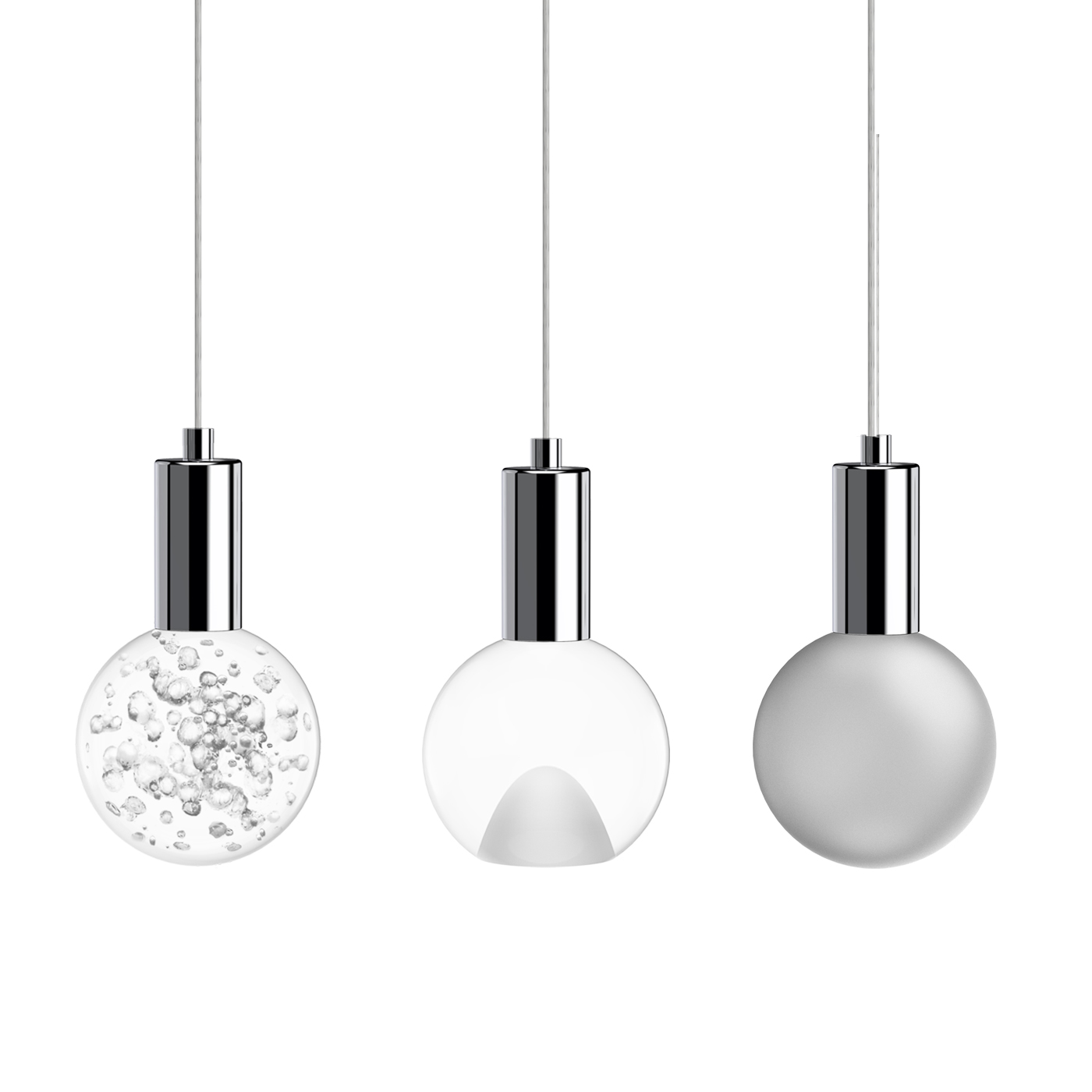 BlackJack Lighting Acrylic Globe 3" Small Pendant Light