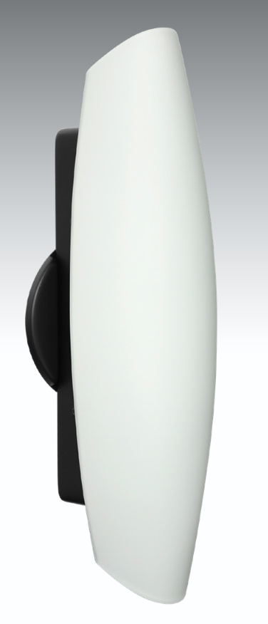 Horizontal Besa Aero wall light with handcrafted glass diffuser
