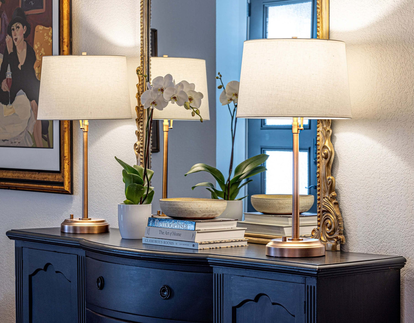 Alexis Rechargeable Table Lamp in Antique Brass