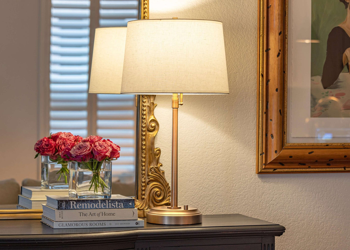 Alexis Rechargeable Table Lamp in Antique Brass