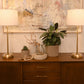 Alexis Cordless Table Lamp - Antique Brass with Linen Shade by Modern Lantern