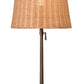 Alexis Cordless Table Lamp with dark antique brass finish and rattan shade