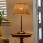 Alexis Cordless Table Lamp rattan shade and brass base - Living Room