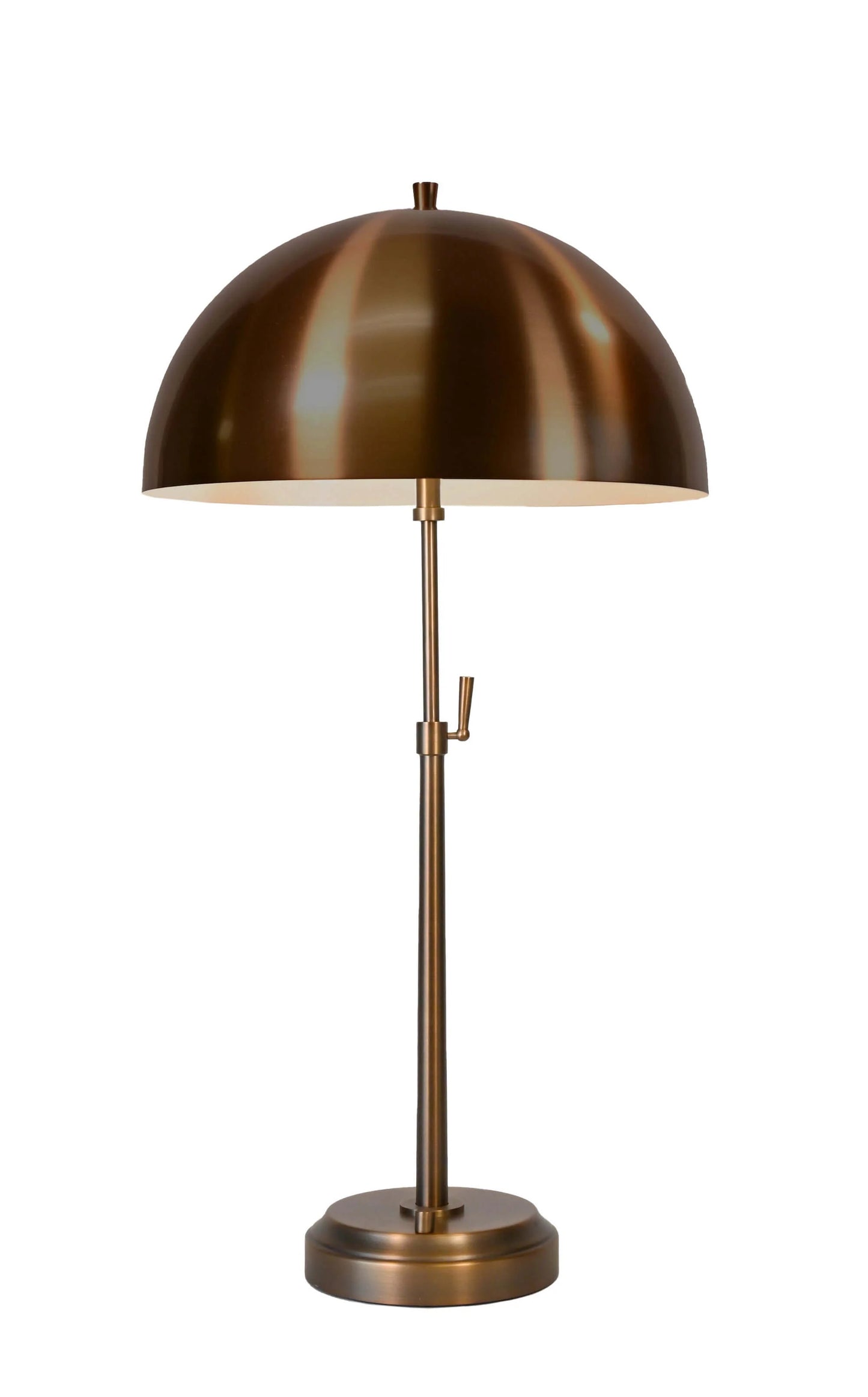 Dark antique brass Alexis cordless LED table lamp on a modern side table