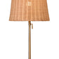 Alexis Cordless Table Lamp with Antique Brass Finish and Rattan Shade