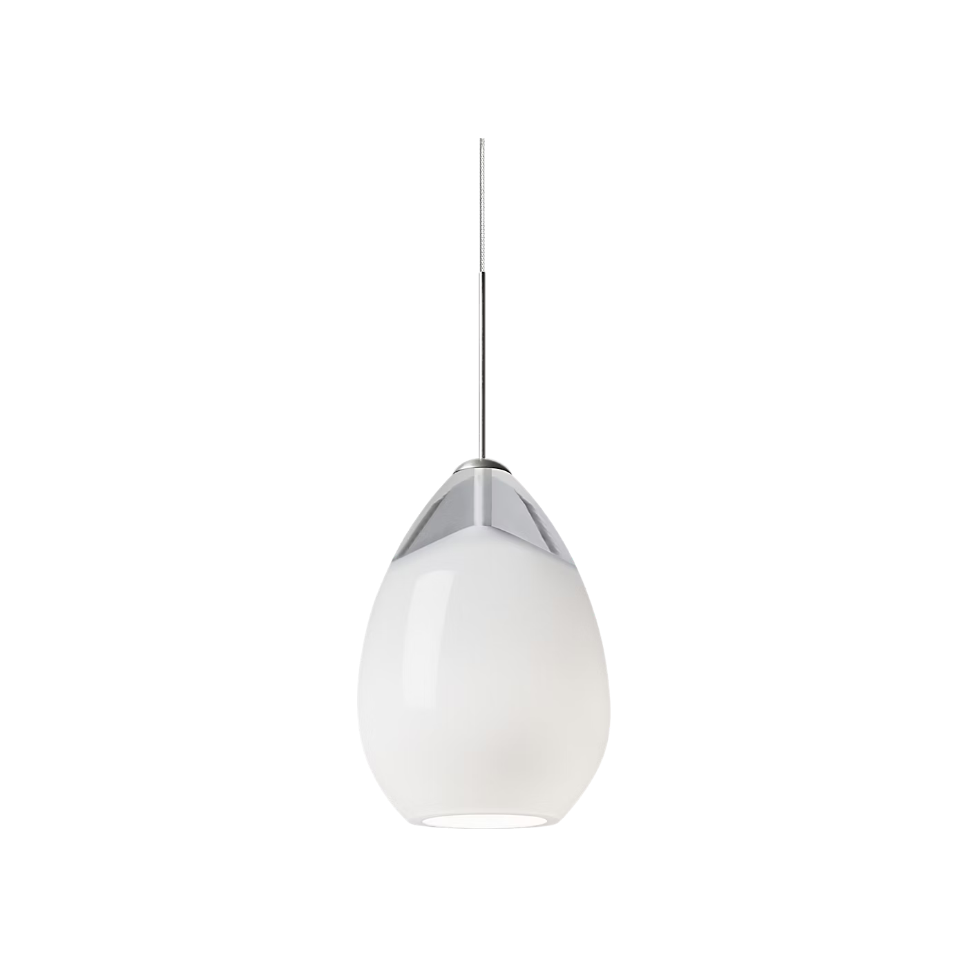 White hand-blown glass pendant light for modern home interiors