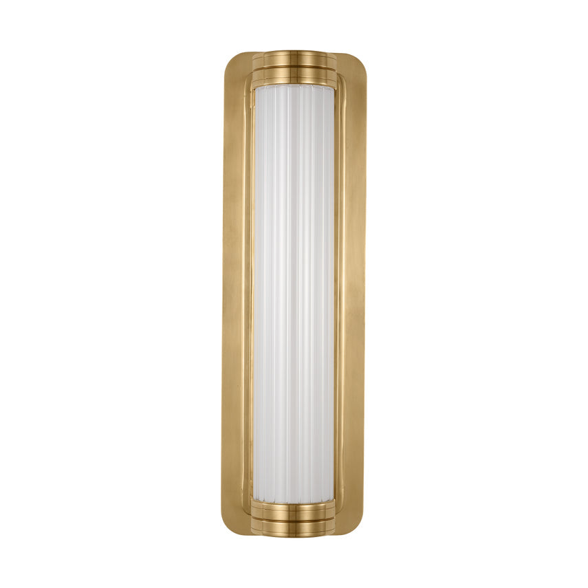 Alo Polished Natural Brass LED Wall Sconce Fluted Glass by Visual & Comfort & Co