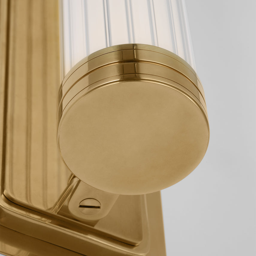 Alo Polished Natural Brass LED Wall Sconce Fluted Glass by Visual & Comfort & Co