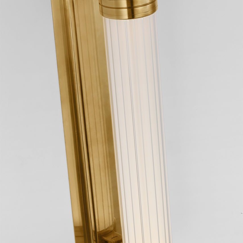 Alo Polished Natural Brass LED Wall Sconce Fluted Glass by Visual & Comfort & Co
