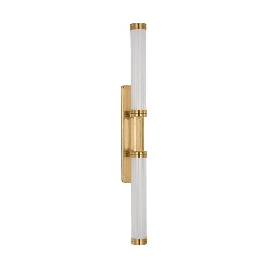 Avroko Alo Extra Large LED Fluted Glass Wall Sconce Natural Brass by Visual & Comfort & Co