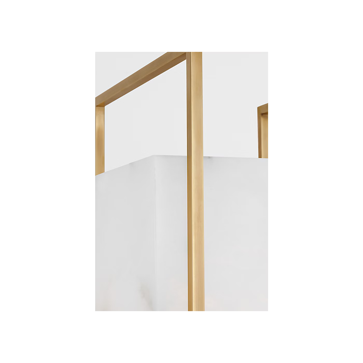 Aloft 20 cordless lamp front view with alabaster diffuser and brass frame
