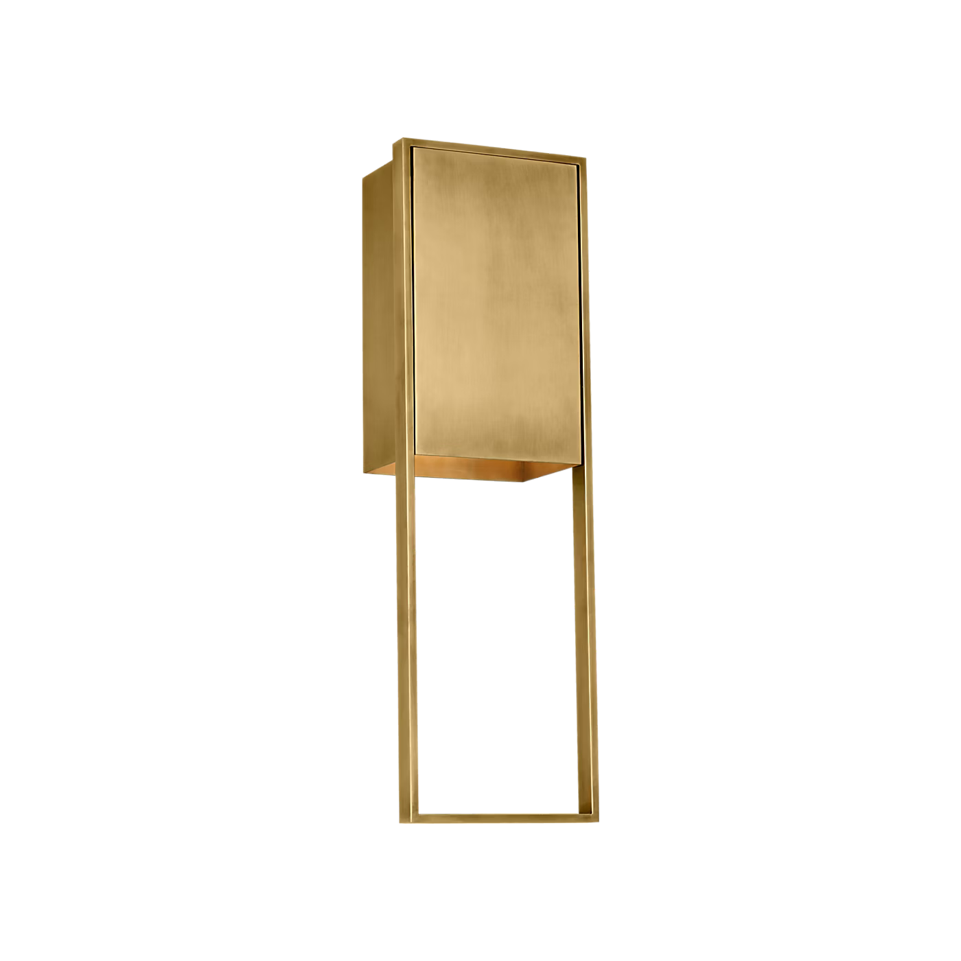 Alude antique brass wall light side profile modern industrial style