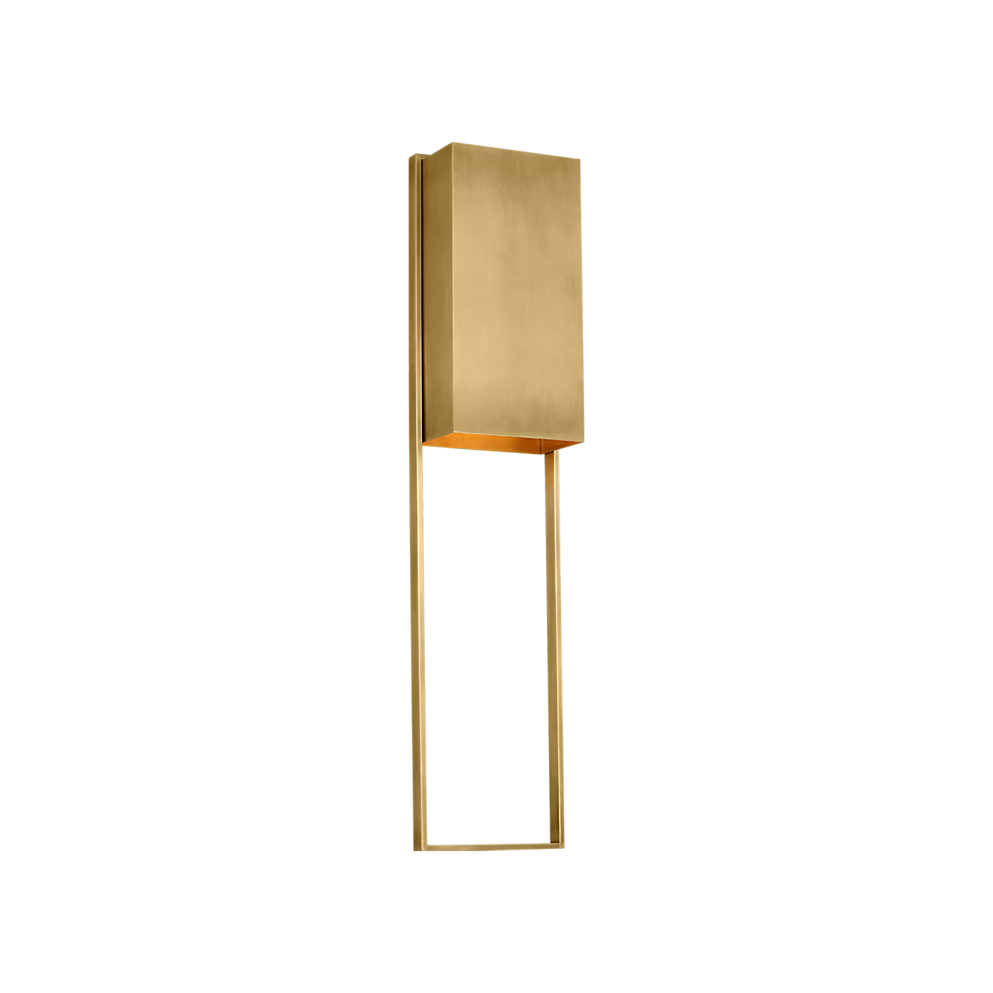 Modern exterior wall lighting in brass finish with warm LED glow 2700K