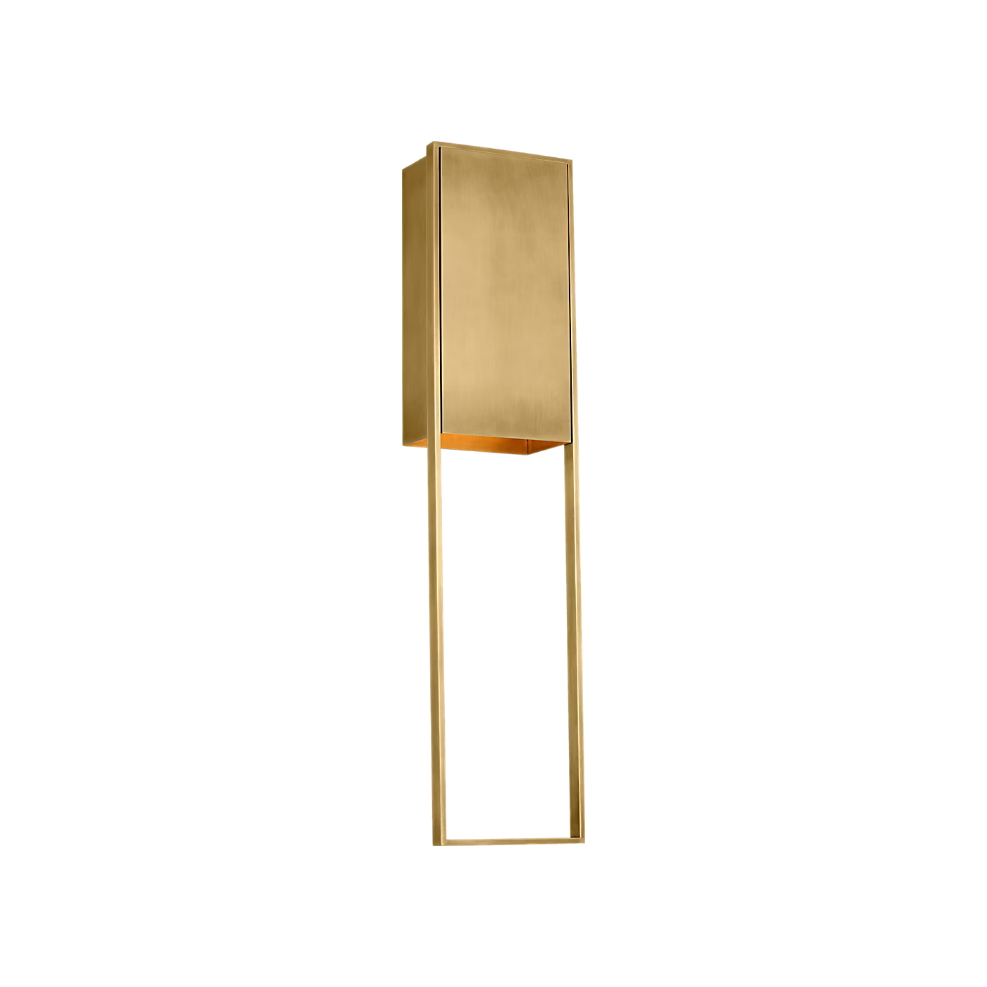 Tall 36 inch brass wall light for exterior architectural lighting