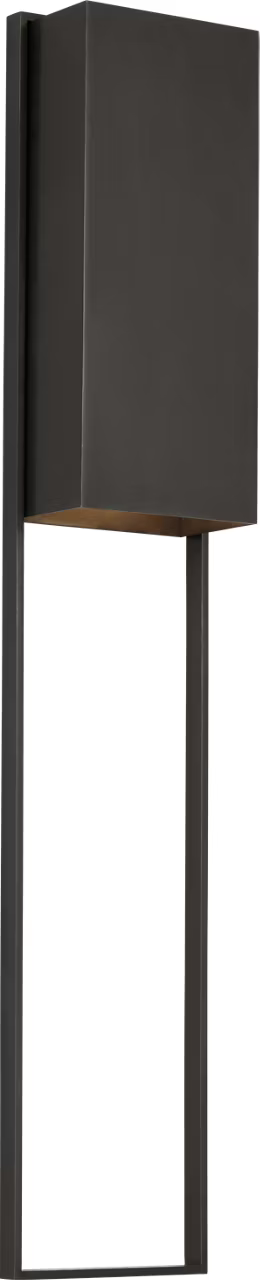 Outdoor bronze wall light with magnetic halo detail modern style