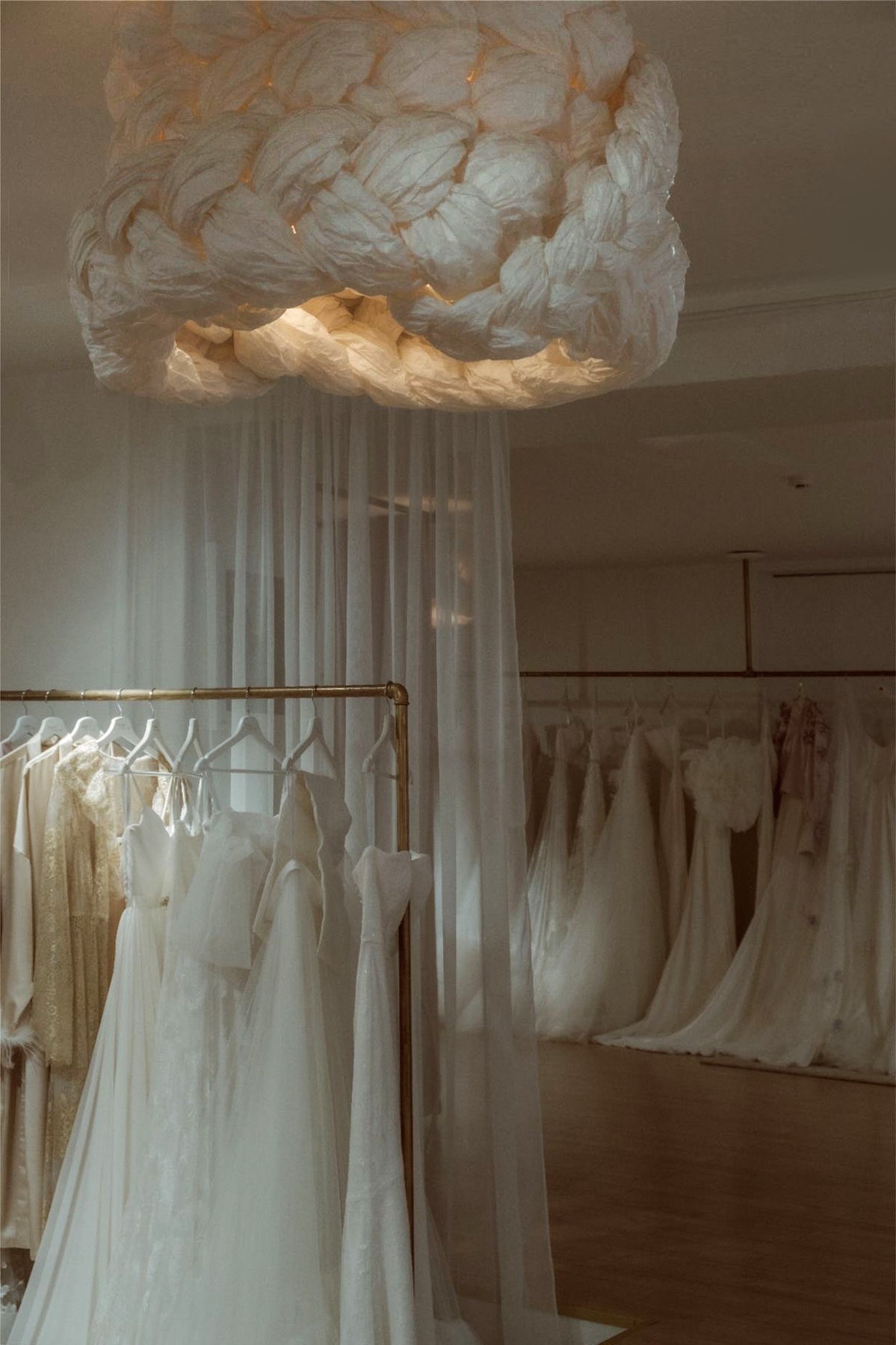 Mammalampa The Bride – installed at the Amelii wedding-dress studio, Latvia