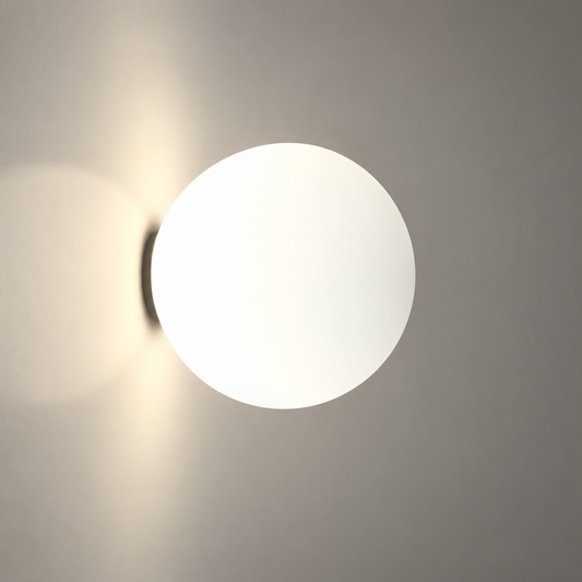 Artemide Dioscuri round glass ceiling light in white