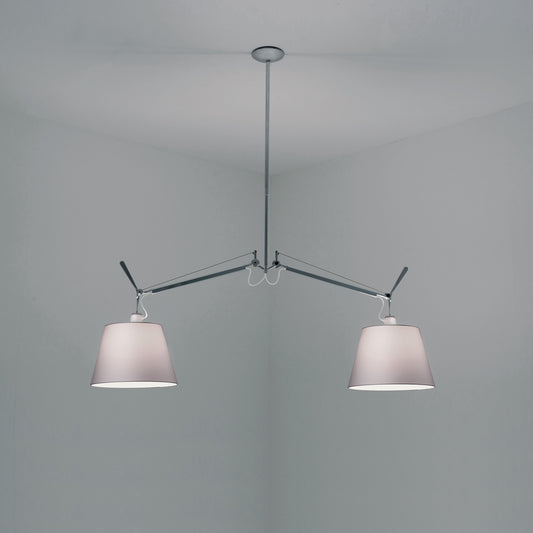 Artemide Tolomeo Double Shade Pendant Light – Fiber in a room setting