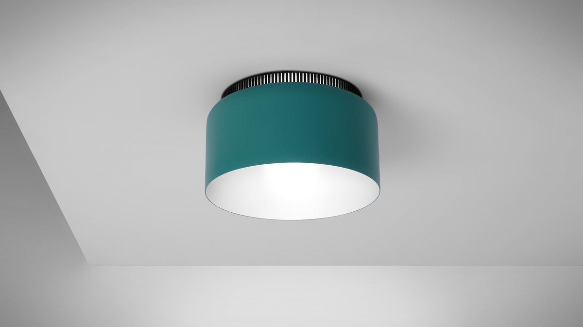 Wide teal Aspen C ceiling lamp