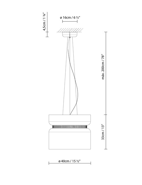 B.lux Aspen S40 dimension drawing