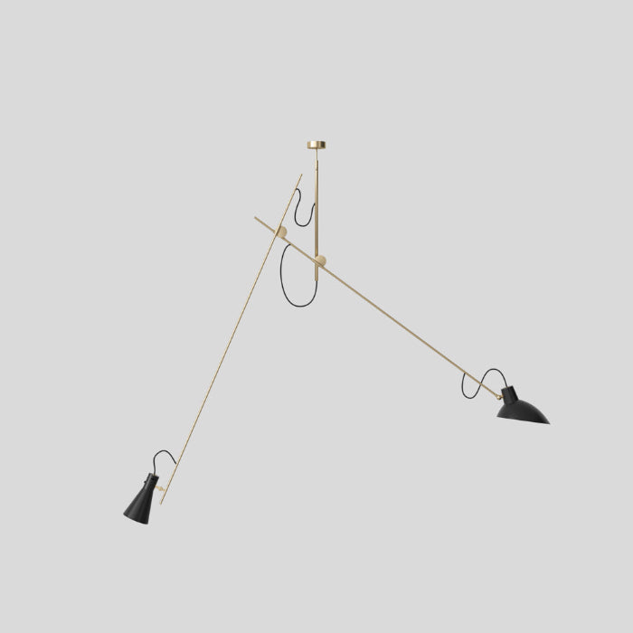 VV Cinquanta Suspension by Astep — brass structure with black reflectors