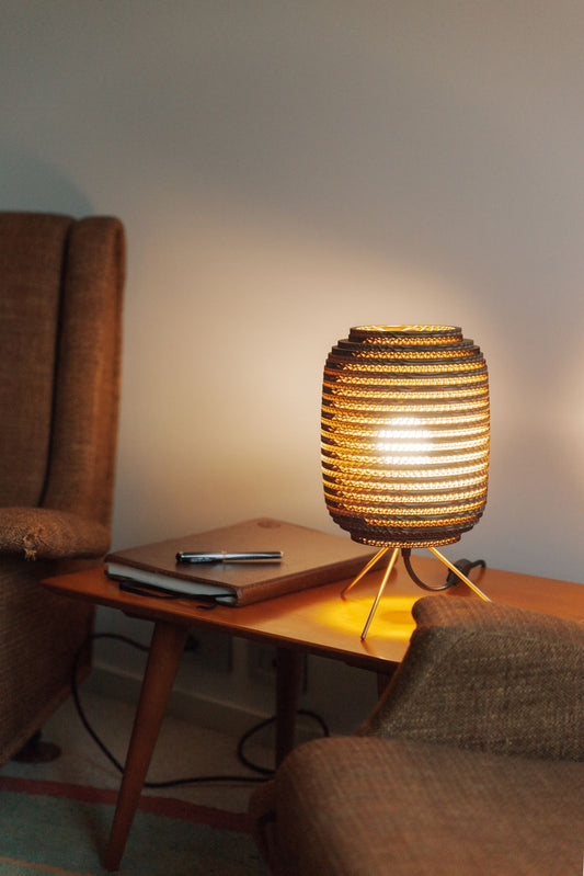 Handcrafted Recycled Cardboard Table Lamp Ausi By Graypants