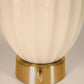 Portable Ava Ivory Ceramic Cordless Lamp with Brass Base