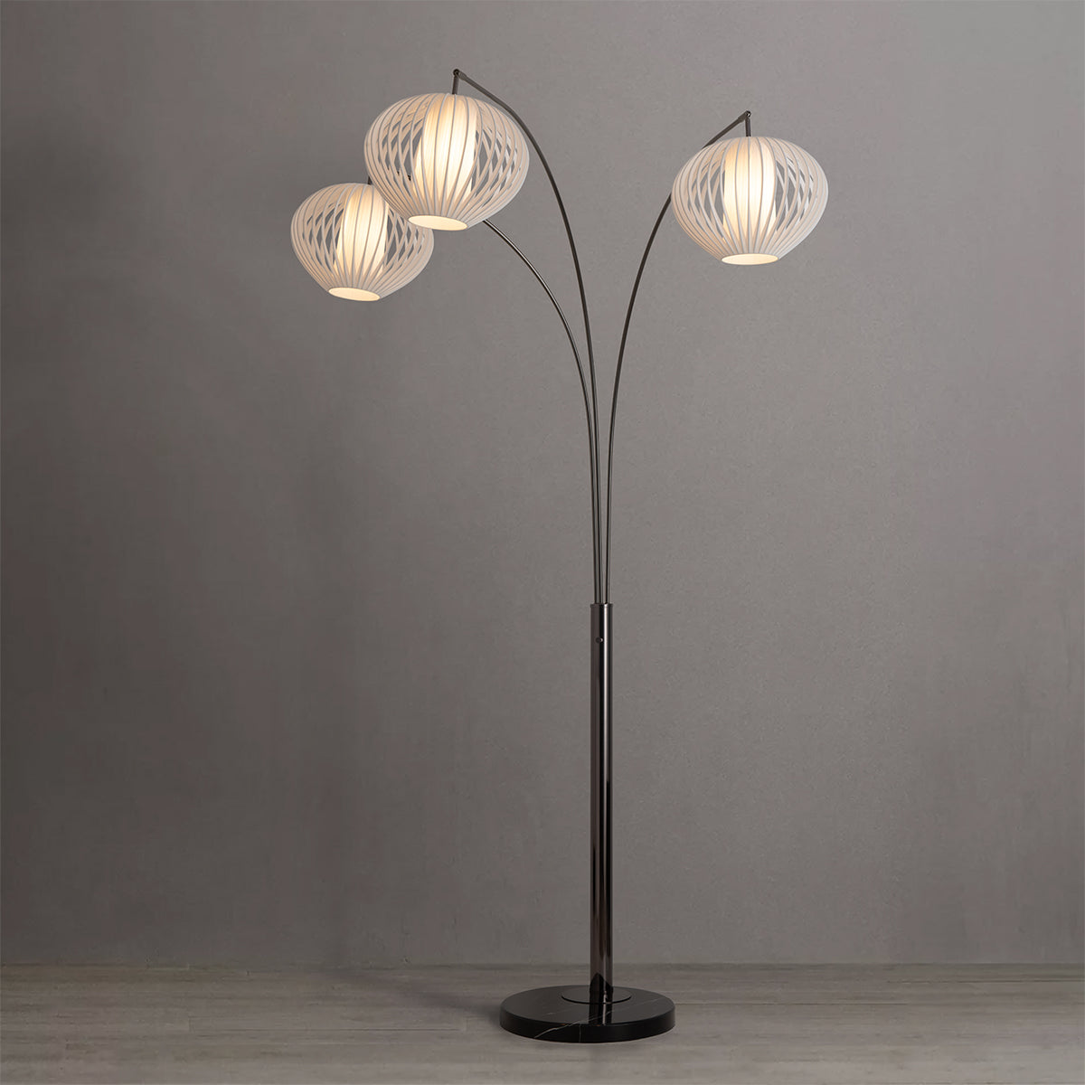 Bloom 3-Light Arc Floor Lamp by Nova of California – view 7