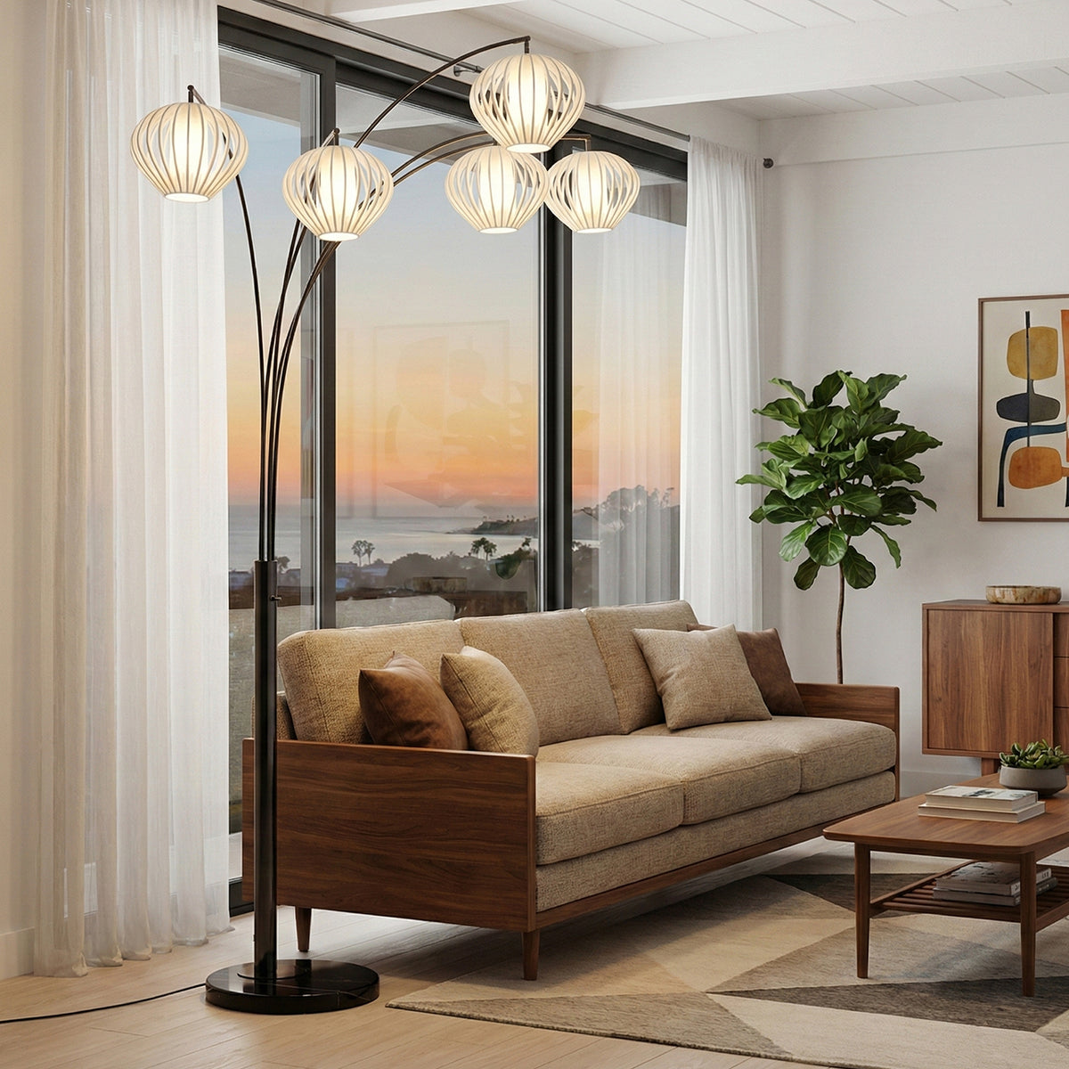 Bloom 5-Light Arc Floor Lamp by Nova of California – view 1