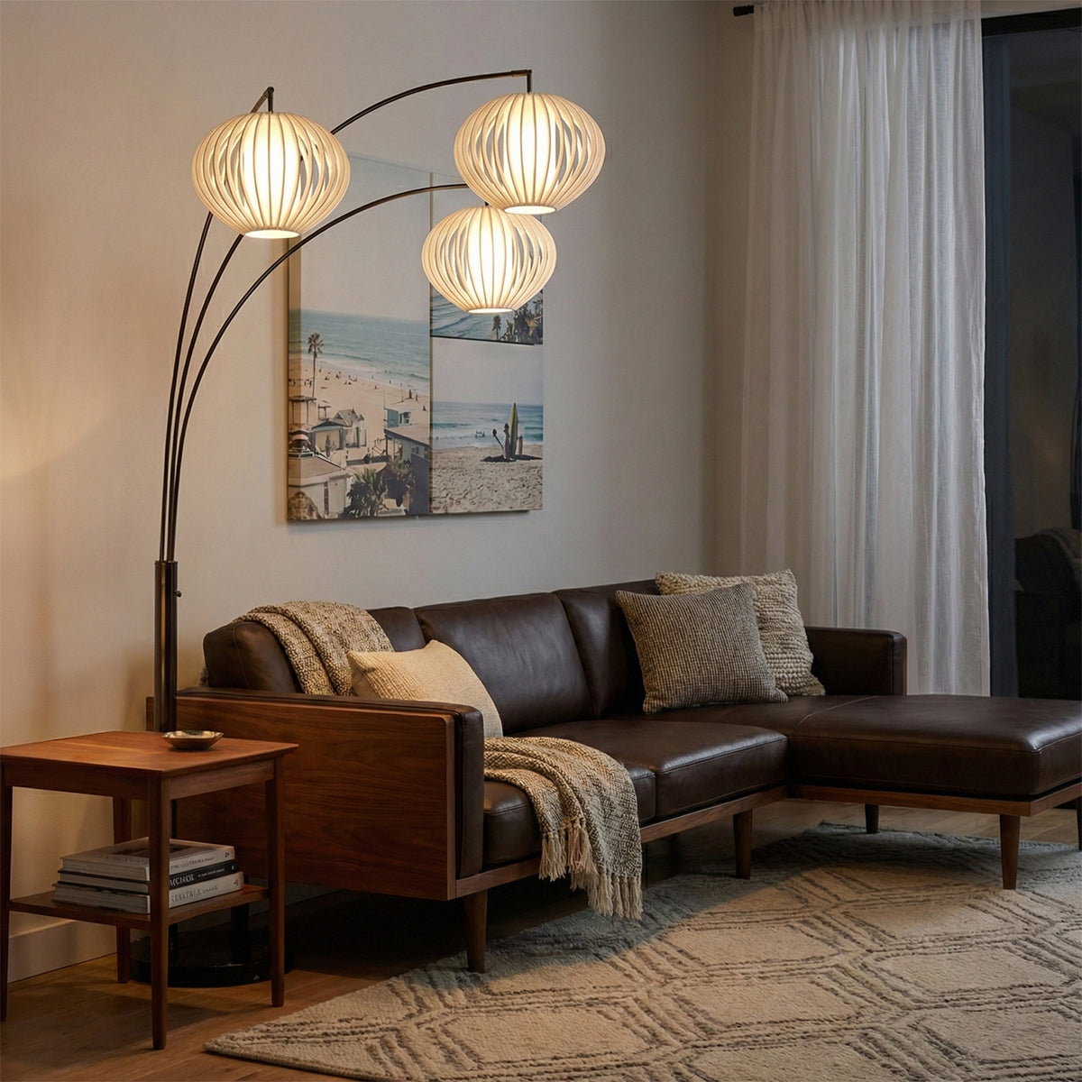 Bloom 3-Light Arc Floor Lamp by Nova of California – view 4