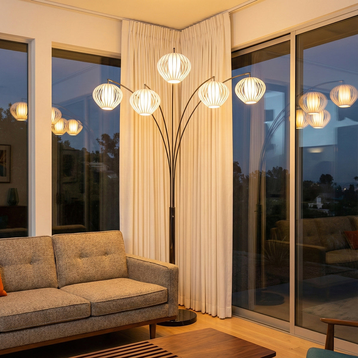 Bloom 5-Light Arc Floor Lamp by Nova of California – view 5