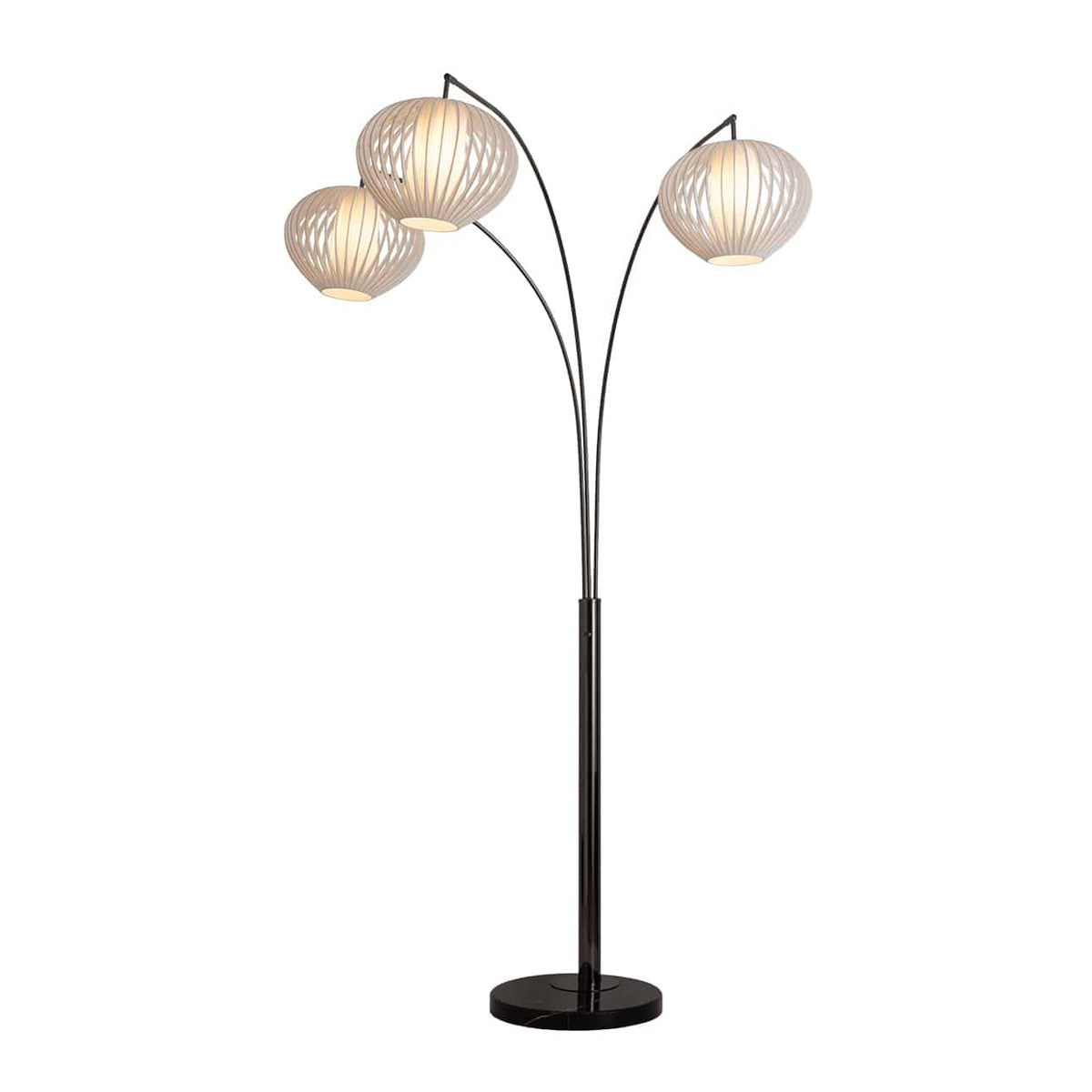 Bloom 3-Light Arc Floor Lamp by Nova of California, black-nickel – view 2