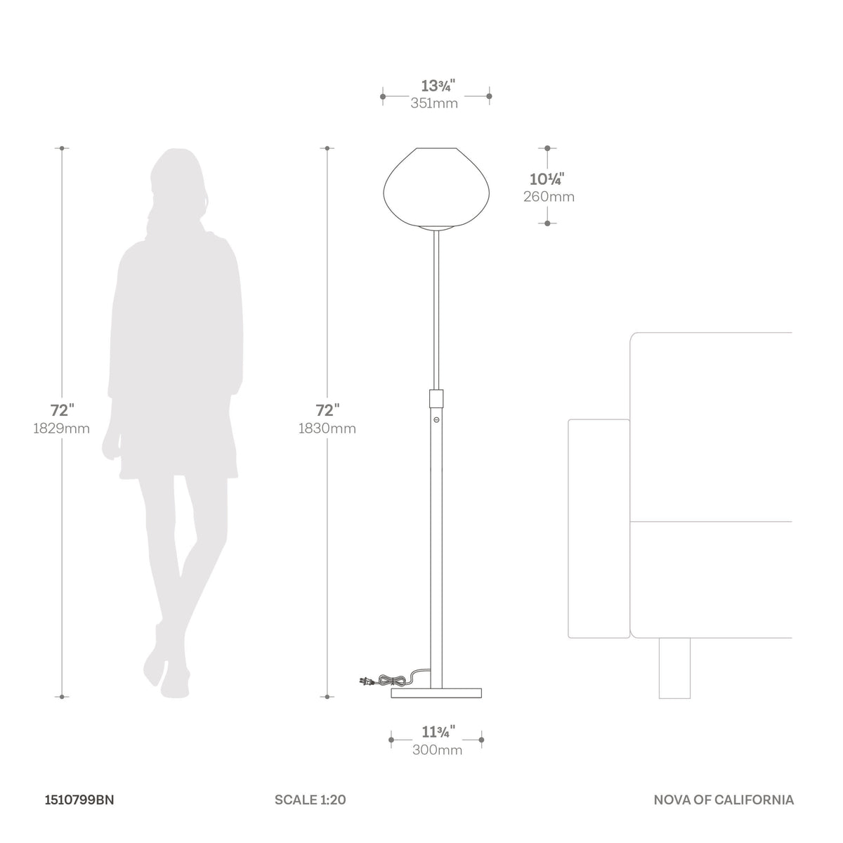 Bloom Torchiere Floor Lamp by Nova of California – view 15