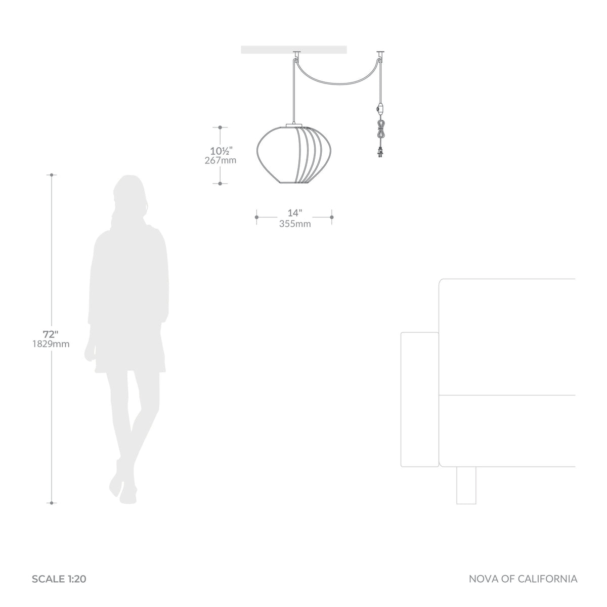 Bloom Swag Lamp by Nova of California – view 7