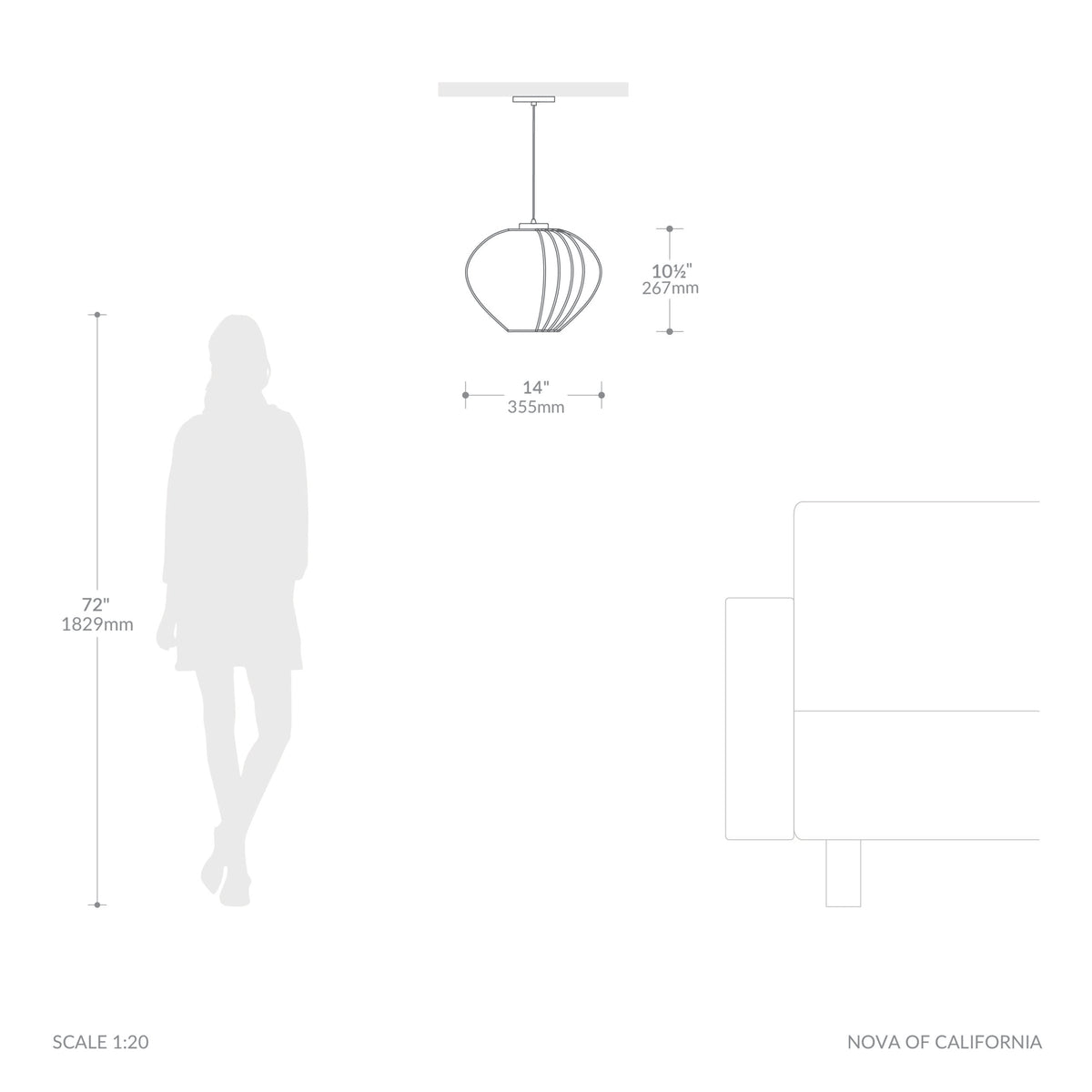Bloom Pendant Lamp by Nova of California – view 8