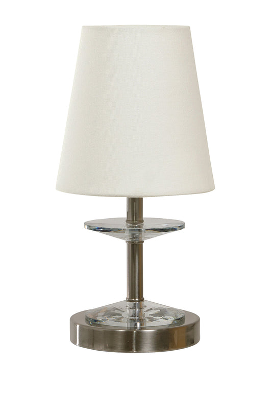 House of Troy Bryson Mini Crystal Disk Accent Lamp in Satin Nickel