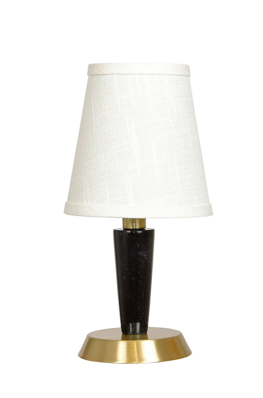 House of Troy Bryson Mini Black Marble Column Accent Lamp in Satin Brass