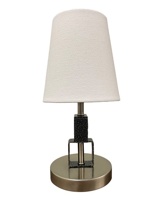 House of Troy Bryson Mini Two-Tone Accent Lamp in Satin Nickel/Supreme Silver