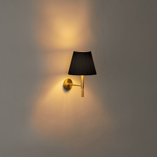 Santa & Cole BC2 wall lamp with black ribbon shade for living room interiors 
