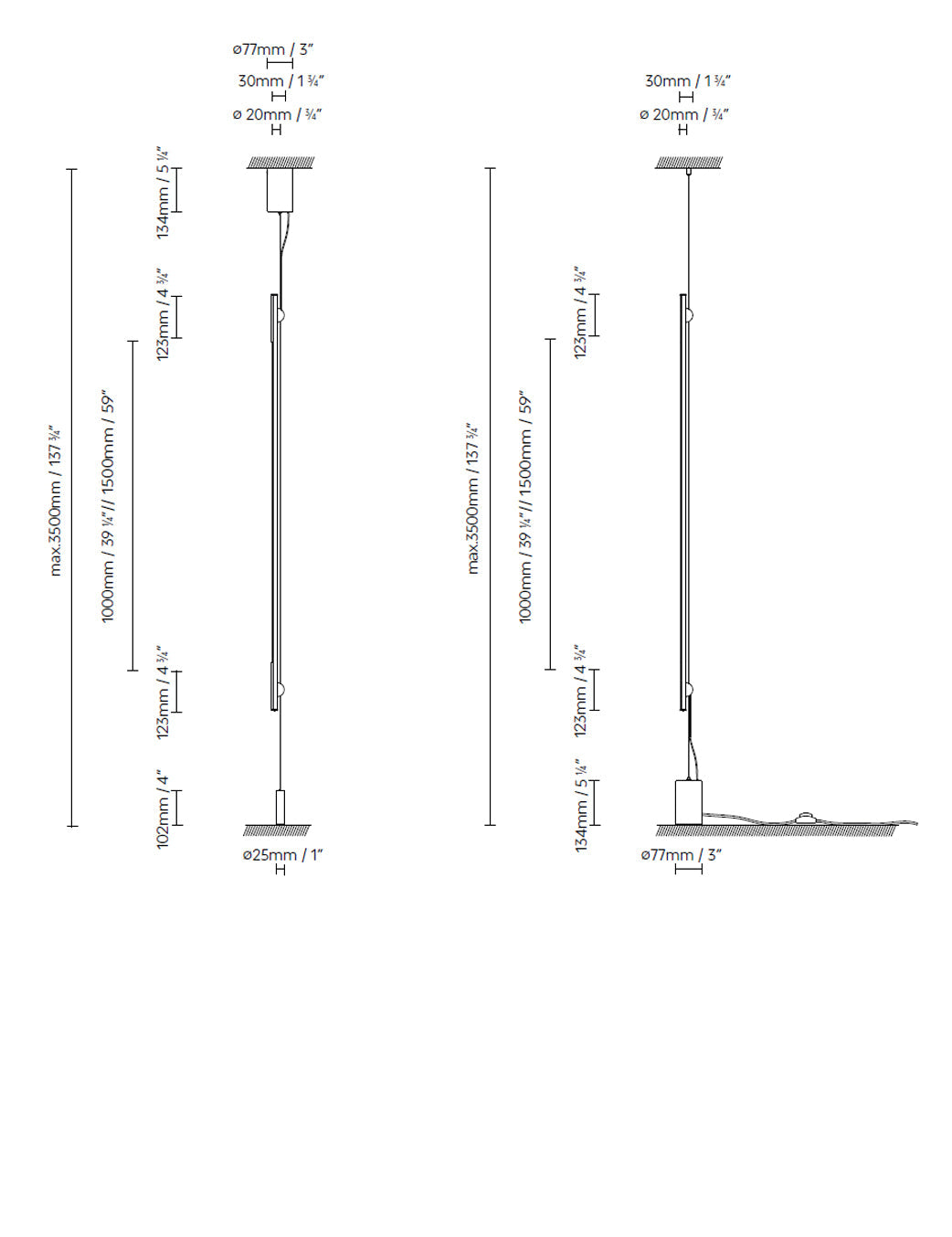 B.lux Bimu SV 150 dimension drawing