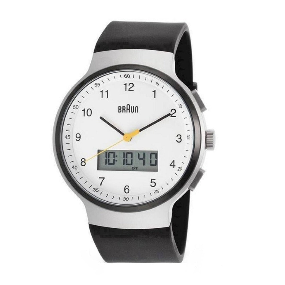Braun BN0159 Classic Ana-Digi Watch, White Dial, Black Strap (photo 1 of 1)