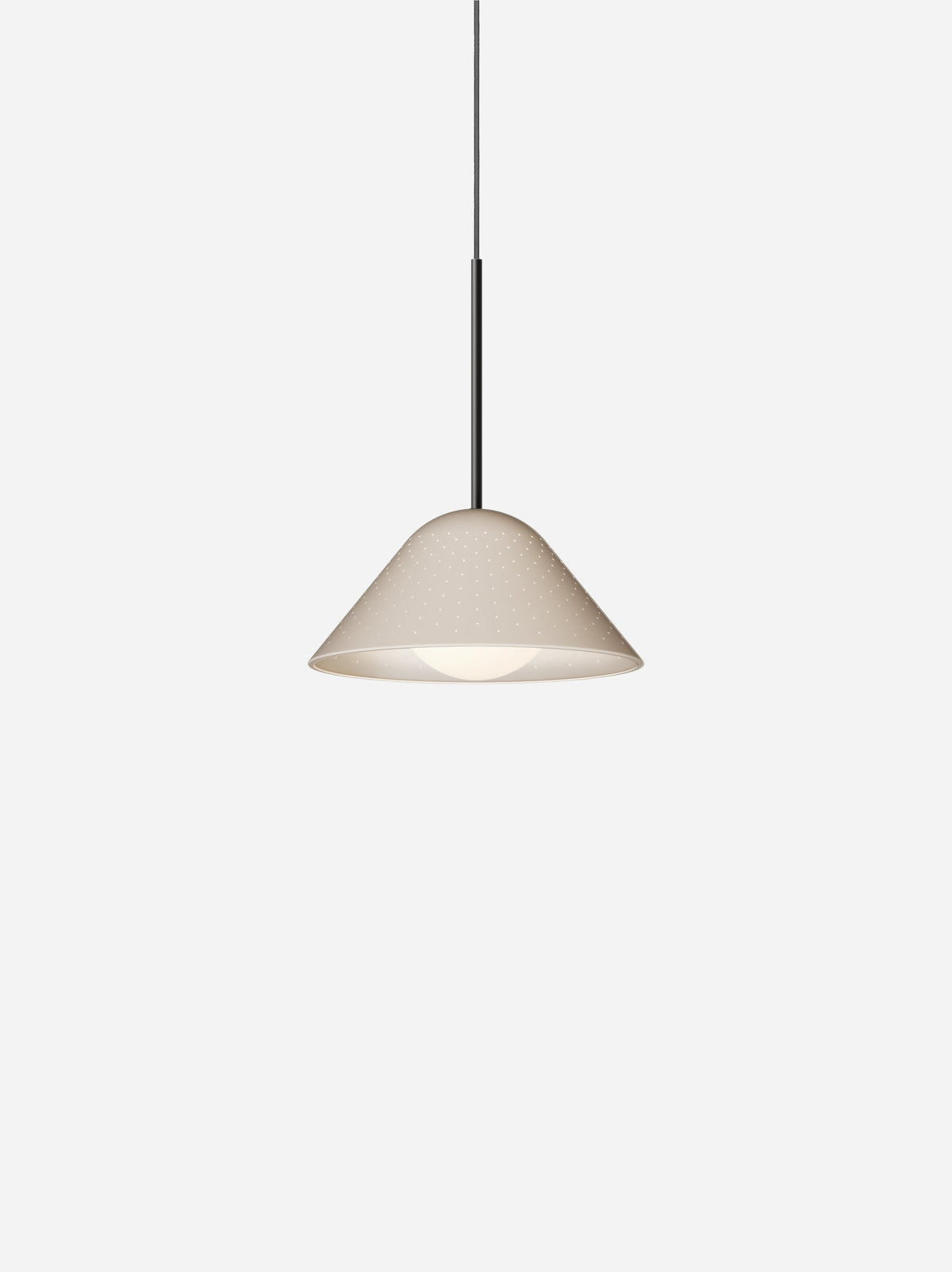 Pablo Designs Bola Bell pendant – 12" Sand shade, Matte Black stem