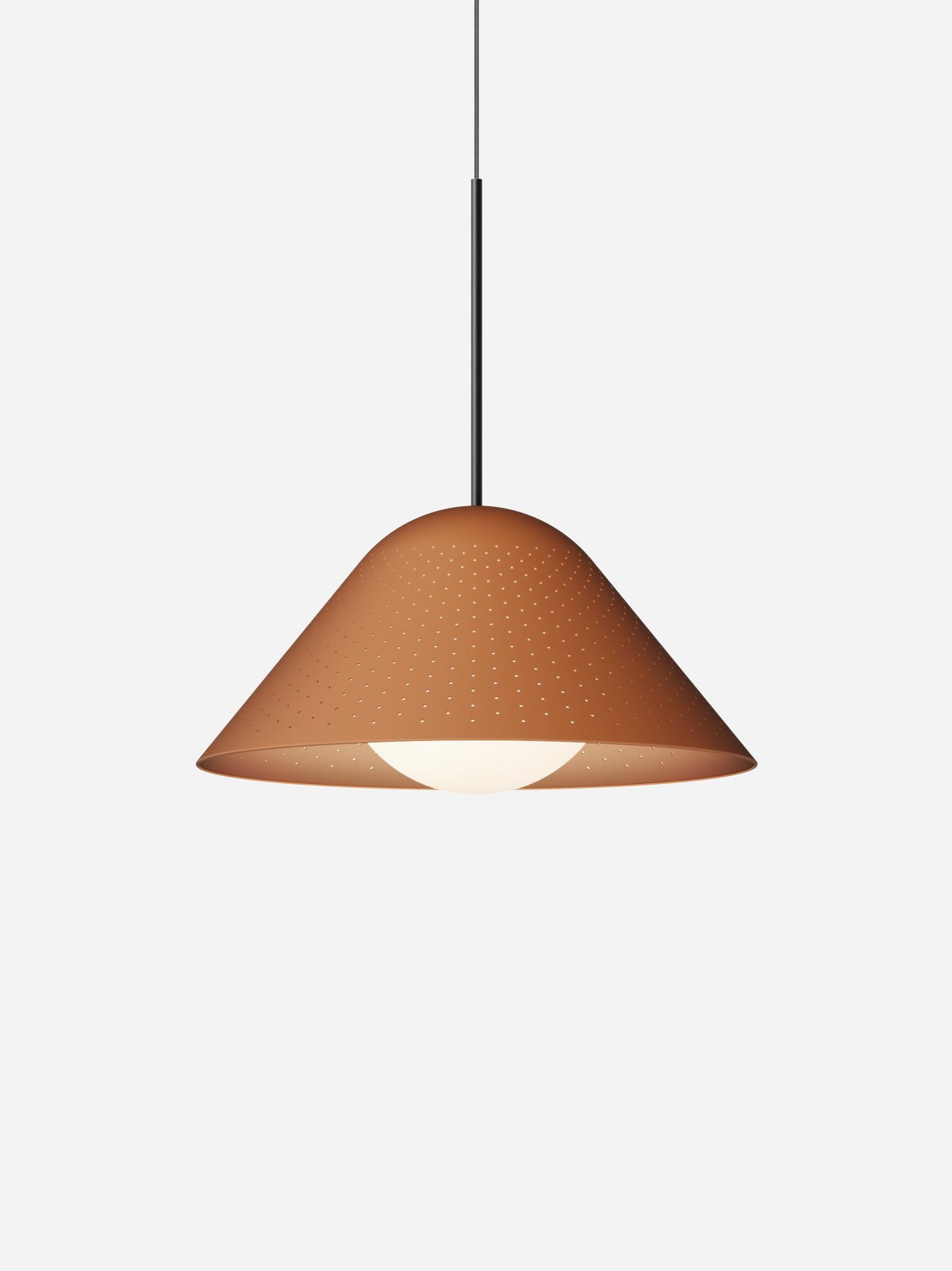 Pablo Designs Bola Bell pendant – 20" Clay shade, Matte Black stem