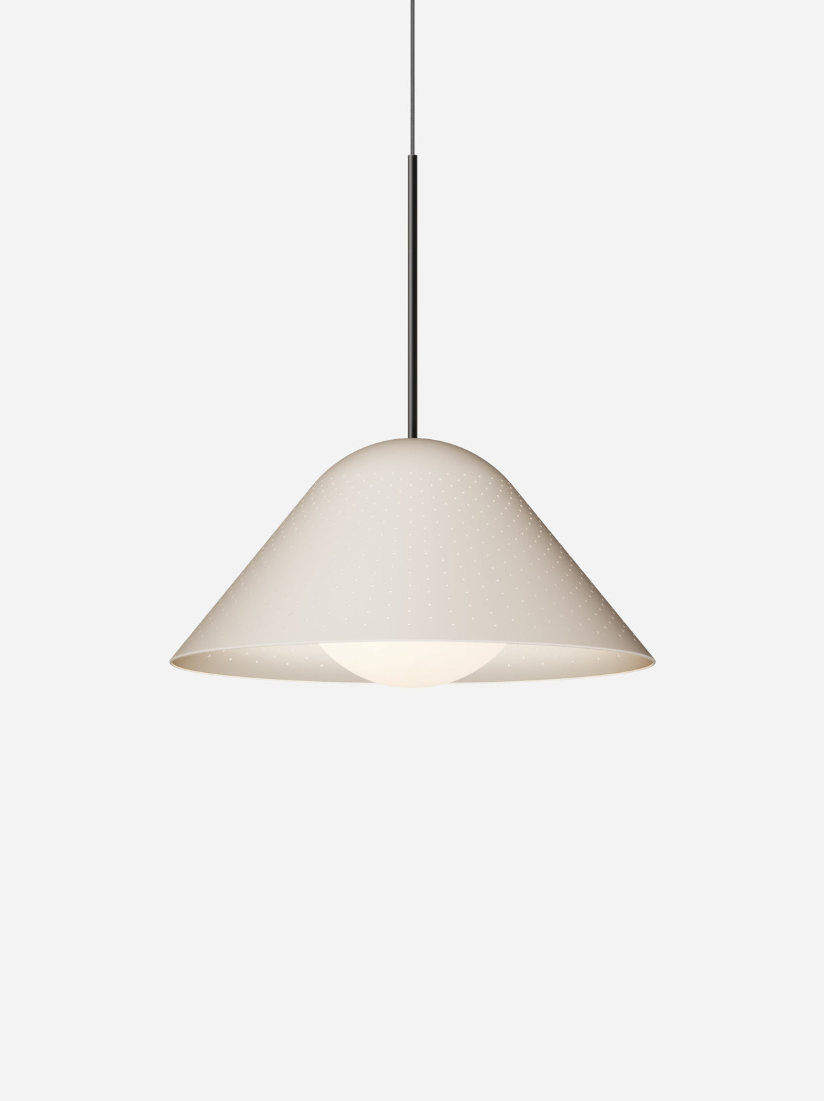 Pablo Designs Bola Bell pendant – 20" Sand shade, Matte Black stem