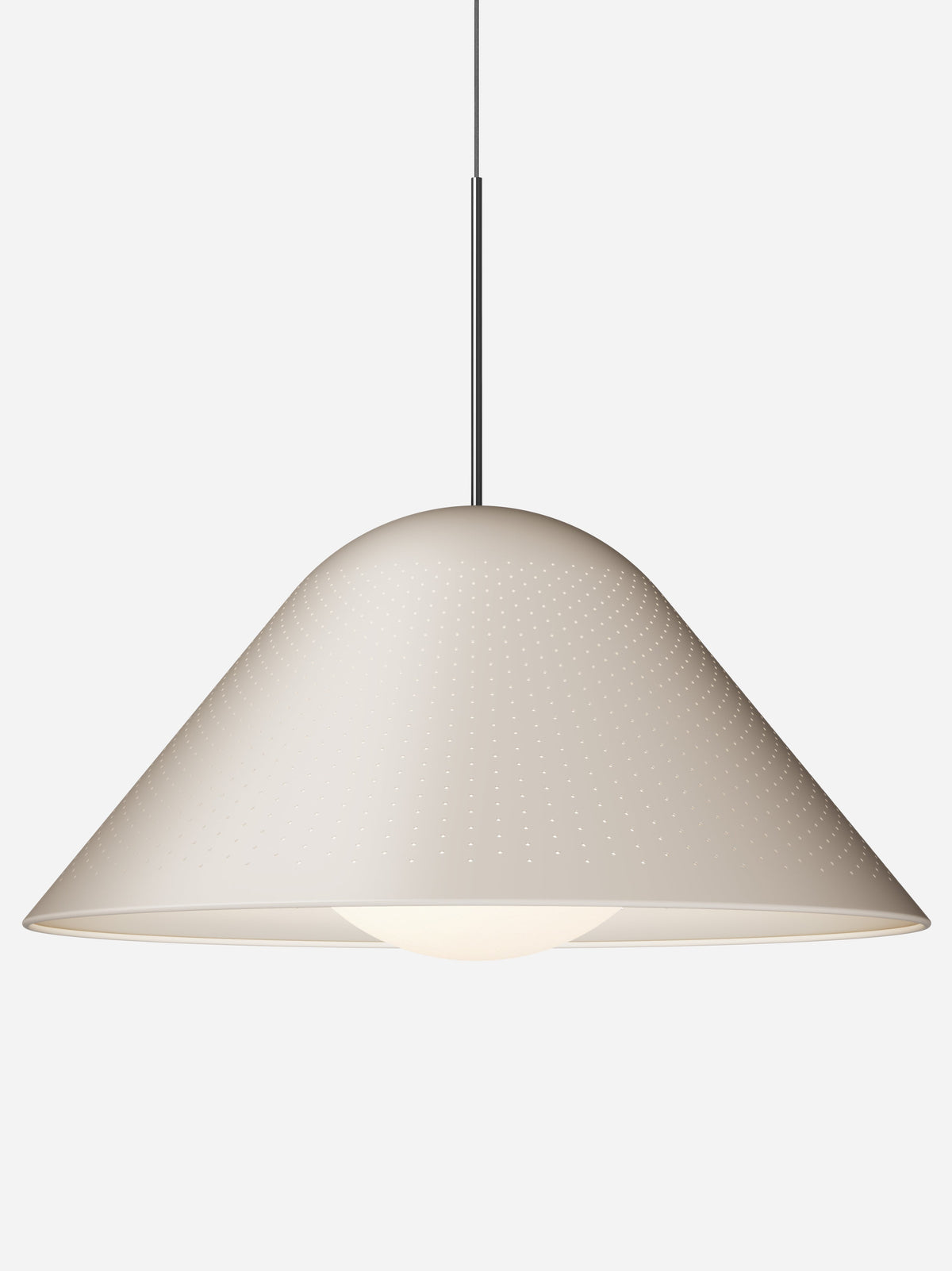 Pablo Designs Bola Bell pendant – 30" Sand shade, Chrome stem