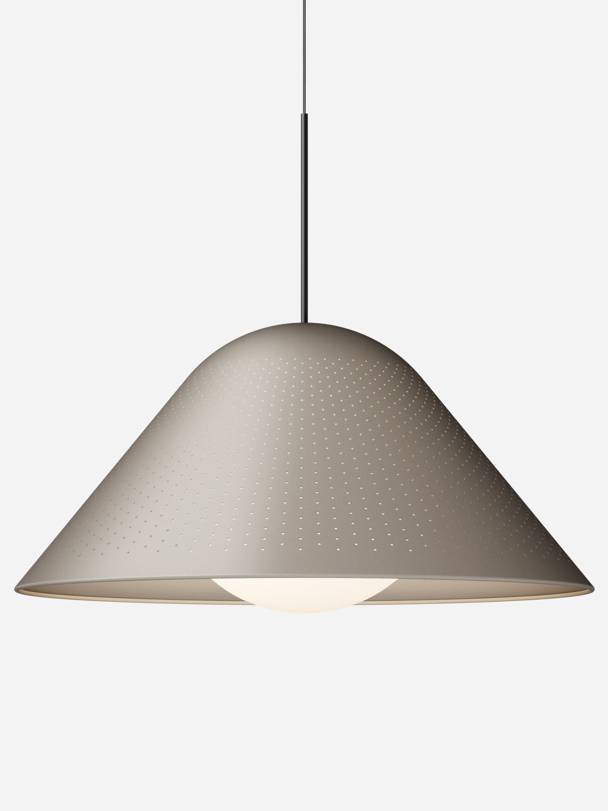 Pablo Designs Bola Bell pendant – 30" Taupe shade, Matte Black stem