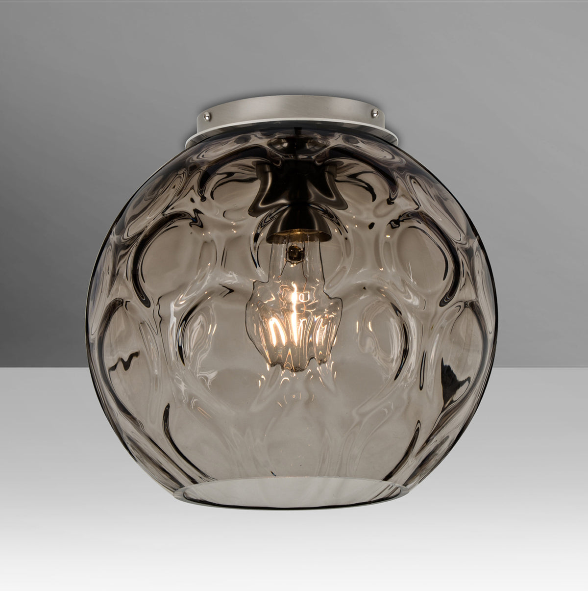 Besa Bombay Smoke optic glass globe, full studio shot